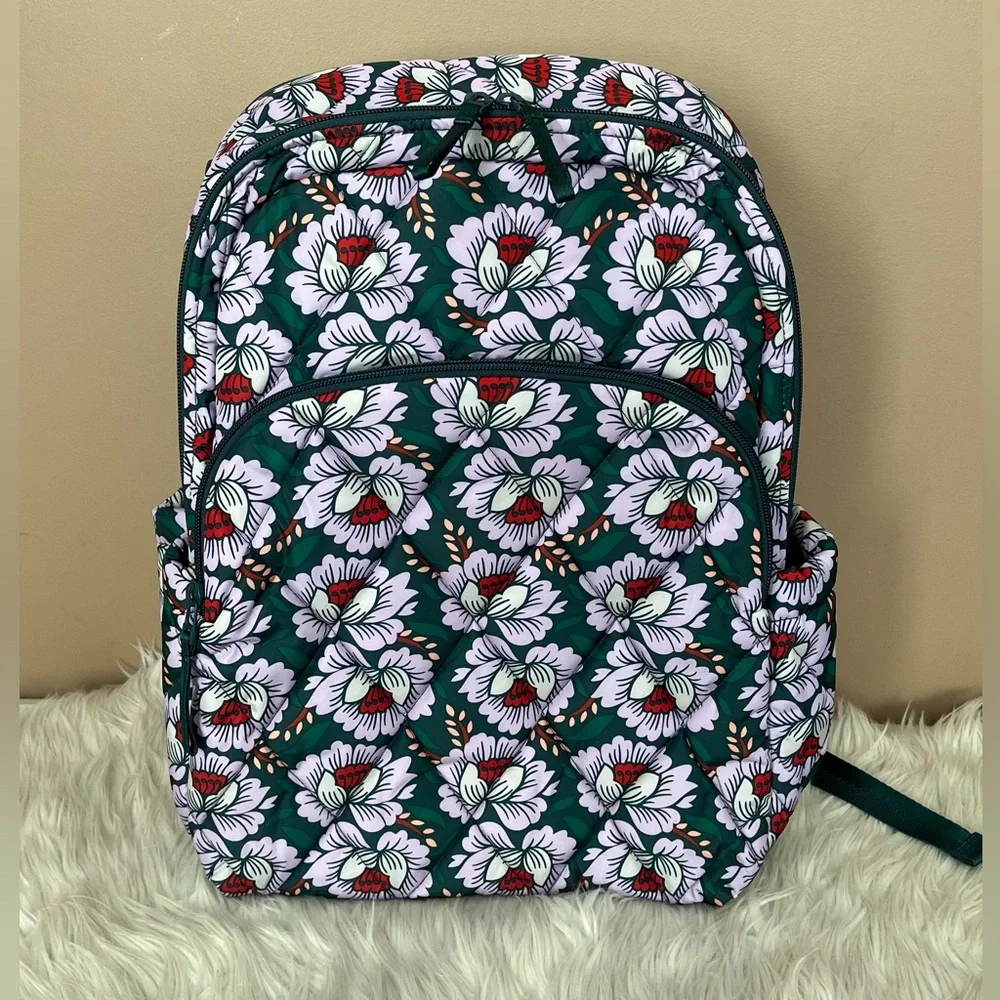 {Vera Bradley} Essential Large Backpack, Lunch Tote, & Tumbler in Lotus Sea Moss